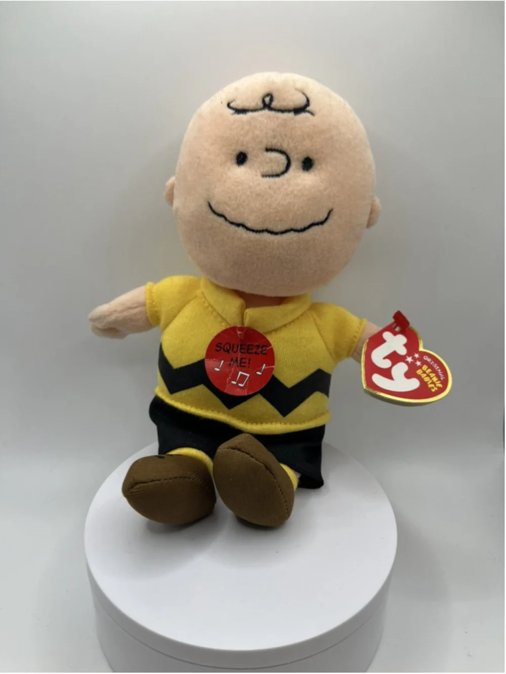 VTG Peanuts 2010 TY Beanie Baby Charlie Brown NEEDS BATTERIES RETIRED WITH TAG